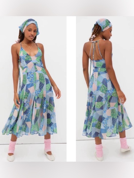 For Love And Lemons Dresses & Skirts - For Love & Lemons Donna Patchwork Midi Dress NWT